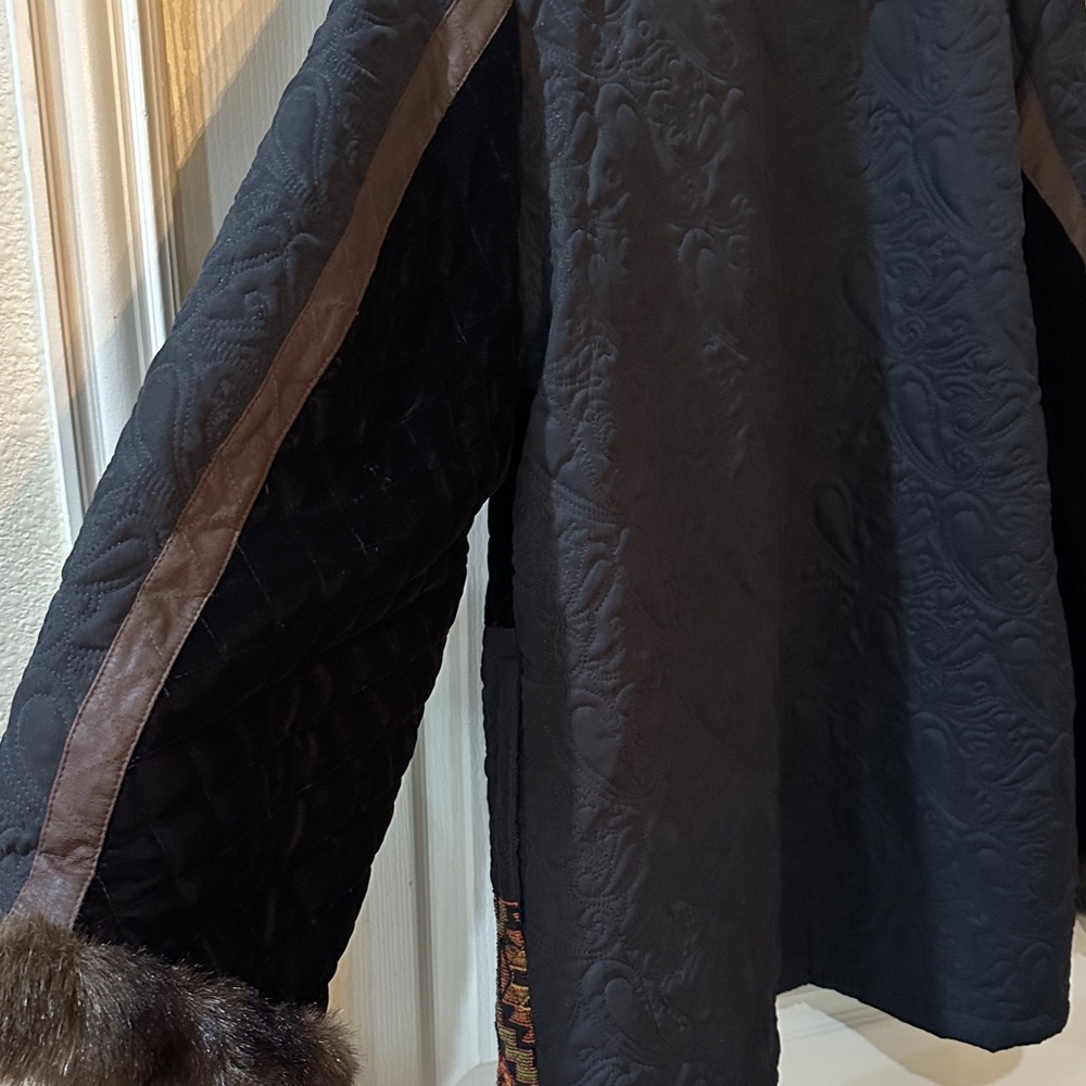 Midnight Velvet Multicolor Patchwork Teddy Jacket - image 7